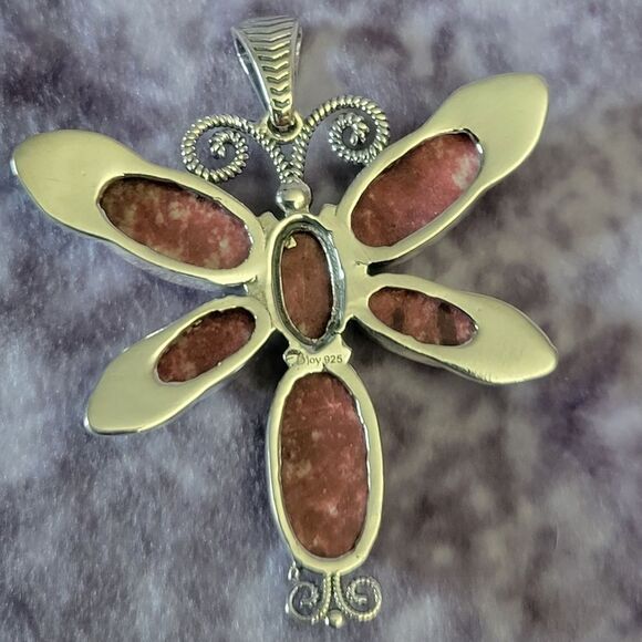 Norwegian Thulite Dragonfly Pendant - Picture 4 of 9